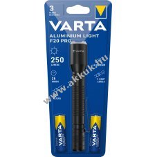 Varta LED zsebl�mpa alum�nium 250lm 2x alk�li AA 3f�nyer�ss�g
