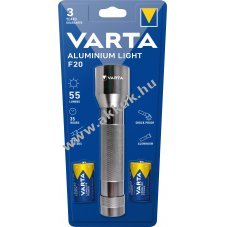 Varta LED zsebl�mpa alum�nium 55lm 2db C (b�bi m�ret) elem csomag