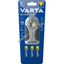 Varta LED zsebl�mpa Silver Light 28lm 3db AAA alk�li elem csomag