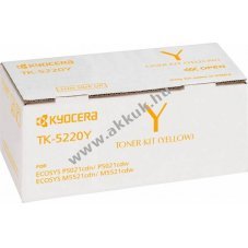 Eredeti Kyocera l�zertoner TK-5220Y s�rga 1200 oldal nyomtat�