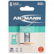 Ansmann DECT-telefon AAA (mikro) akku 1,2V 800mAh 3db/csomag NiMH