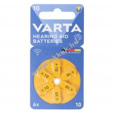 Varta 10 hall�k�sz�l�k elem 1.4V 6db/csomag Zinc Air