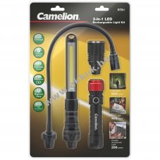 3 az 1-ben �jrat�lthet� LED zsebl�mpa szett Li-ion akkuval �s USB t�lt�k�bellel