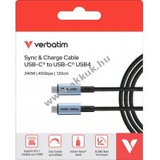 Verbatim t�lt�k�bel USB-C USB-C 1,2m 240W 40GBit/s fekete