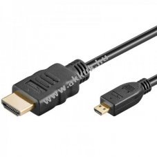 Micro HDMI - HDMI k�bel High Speed Ethernet 1,5m A > D aranyozott �rintkez�k