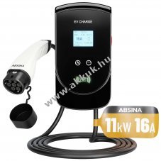 E-aut� fali t�lt� 11?kW, Type 2, 5?m k�bel, RFID azonos�t�s, h�romf�zis� kivitel