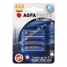 AgfaPhoto Platinum AAA (mikro) LR03 hagyom�nyos elem 4db/csomag alk�li