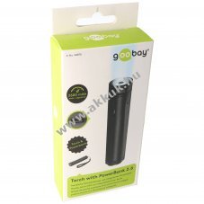 Powerbank 2600mAh 3,6V be�p�tett 1W LED zsebl�mp�val 110-120lm 2 f�nyer� Li-Ion