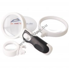 LED vil�g�t�s� k�zi nagy�t� 2 LED 3 cser�lhet� lencse 2,5x/5x/16x 3xAAA (LR03) 1,5V elemekkel egy�tt