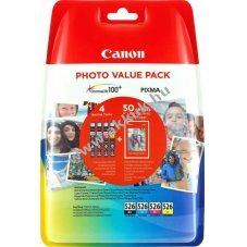 Eredeti Canon CLI-526BK/526C/526M/526Y tintapatron multipack 50 lap 10x15cm fot�pap�r nyomtat�
