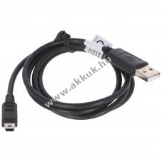 USB 2.0 adat- �s t�lt�k�bel USB A mini USB 100cm fekete