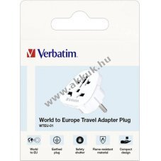 Verbatim Universal utaz� adapter WTEU-01 100-250V 50/60Hz feh�r