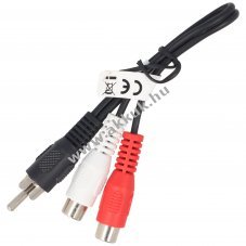 Audio-video k�bel 0,2m 1x RCA (cinch) dug� 2x RCA (cinch) aljzat