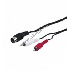 Audio-video k�bel 1,5m 5-t�s DIN csatlakoz� > 2x RCA (cinch) csatlakoz�