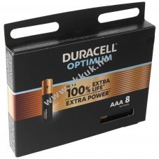 Duracell Optimum AAA (mikroelem) alk�li 1.5V 8db/csomag