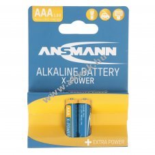 Ansmann X-Power alk�li elem Micro AAA, LR3, 2 db-os pap�rbliszter