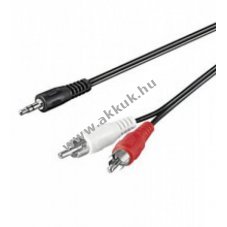 Audio-video k�bel 0,5m 3,5mm sztere� jack dug� 2x RCA (cinch) dug�