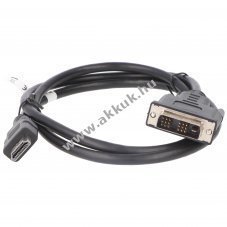 HDMI 19 t�s - DVI-D 18+1 t�s k�bel 1,0m HDMI 1.3b HDCP 1080p