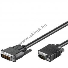 DVI-I/VGA FullHD k�bel 1m DVI-I (12+5) dug� VGA (D-SUB 15) dug� fekete