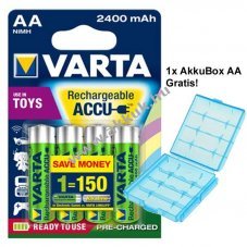 Varta Toys AA Mignon ceruza modell�p�t� akku 1,2V 2400mAh 4db/csomag NiMH