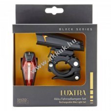 Luxtra LED ker�kp�rl�mpa szett 3,7V 1100mAh/200mAh akku USB IPX5 30Lux OSRAM Li-Ion
