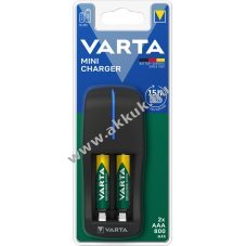 Varta univerz�lis mini t�lt� 2x AAA (mikro) 800mAh akku NiMH