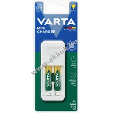Varta mini t�lt� AA Mignon ceruza / AAA Micro 2db/csomag AAA 800mAh akku NiMH