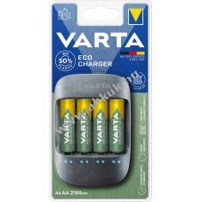 Varta Eco Charger t�lt� 4x AA Mignon ceruza akku 2100mAh NiMH