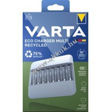 Varta Eco Charger Multi Recycled NiMH akku t�lt� AA/AAA USB-C k�bellel, akkuk n�lk�l