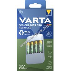 Varta Recharge Recycled AA Mignon ceruza akku 1.2V 2100mAh 4db/csomag t�lt�vel NiMH