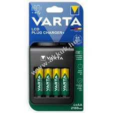 Varta univerz�lis h�l�zati t�lt� LCD USB + 4db AA Mignon ceruza 2100mAh akku NiMH