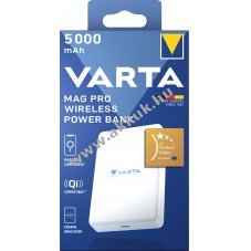 Varta Akku Powerbank Mag Pro 3.7V 5000mAh feh�r 1db/csomag Li-Polymer
