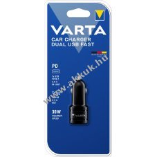 Varta aut�s t�lt� 24V 2x USB fekete