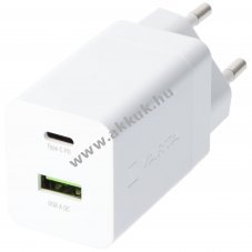 Varta gyorst�lt� 38W 1x USB-A QC 1x USB-C PD feh�r