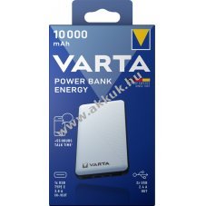 Varta Energy akku powerbank 5V 10000mAh feh�r 2xUSB-A USB-C Micro-USB Li-Polymer