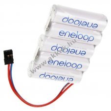 Panasonic eneloop AA Mignon ceruza akku 6V 1900mAh modell�p�t� Graupner csatlakoz� 1db/csomag NiMH