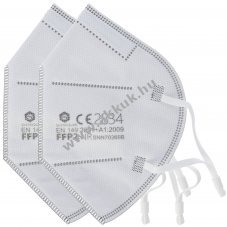 2db/csomag FFP2 v�d�maszk 5-r�teg� szelepes n�lk�l DIN EN1492001+A12009
