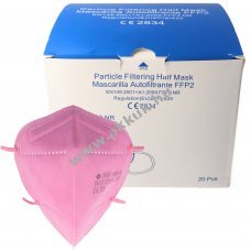 20db/csomag FFP2 v�d�maszk pink 5-r�teg� DIN EN1492001+A12009