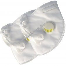 2db/csomag Pr�mium FFP3 maszk latexmentes 5-r�teg� szelepes, tan�s�tva DIN EN1492001+A12009