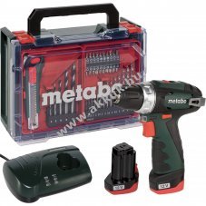 Metabo PowerMaxx BS Basic k�szlet akku f�r�-csavaroz� 12V 2x2000mAh t�lt�vel Li-Ion