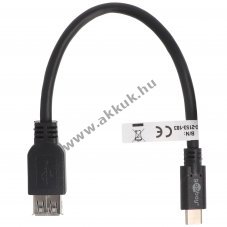 USB-C dug� USB A aljzat k�bellel fekete 20 cm