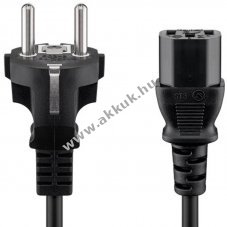 Kaltger�te t�pk�bel CEE7/7 (Typ F) - C13 1,5m fekete 250VAC 10A H05-VV-F3G