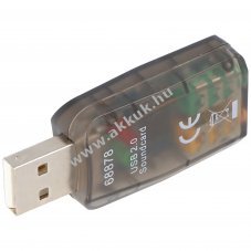 USB 2.0 k�ls� hangk�rtya USB A 2x3,5mm mikrofon �s fejhallgat� csatlakoz�
