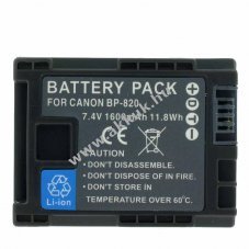 Helyettes�t� akku Canon BP-820 7,4V 1600mAh l�tium