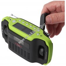 Napelemes dinam�s retro hordozhat� r�di� LED zsebl�mp�val 300mAh NiMH