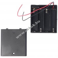 Elemtart� 4x AA Mignon ceruza (LR6/HR-3) fed�llel �s szabad k�belsz�rakkal, kapcsol� 1db/csomag