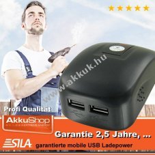 SILA USB-Powertool-Adapter 2fach, alkalmas Dewalt DCB120, DCB121 k�sz�l�kek