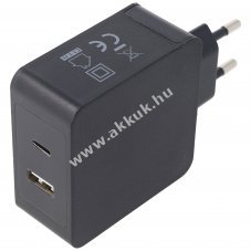 Helyettes�t� akku Type-C USB PD h�l�zati t�lt� 18W USB-C �s USB-A PD NiMH