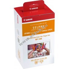 Eredeti Canon RP-108IN sz�nes tintapatron csomag nyomtat�hoz fot�pap�rral 2x54 lap 10x15cm