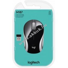 Logitech M187 ultrakompakt vezet�k n�lk�li optikai eg�r 1000dpi 3 gomb fekete